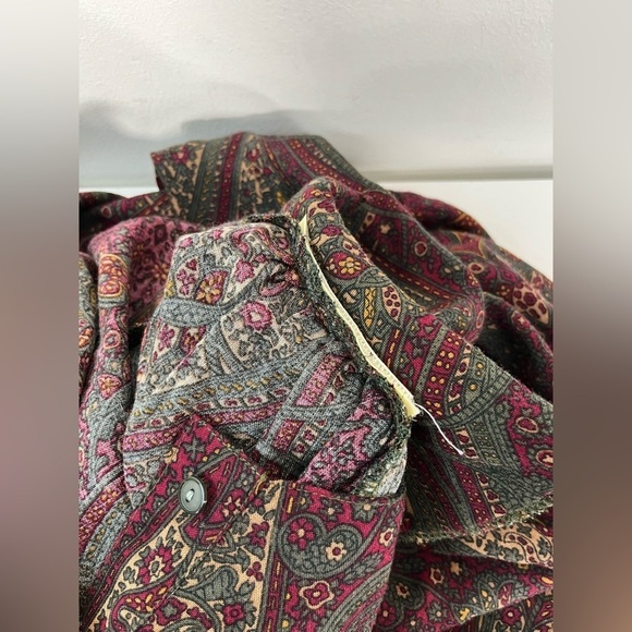 Vintage Womens Size 14 Button Up Paisley Print Shirt Mister Leonard Shoulder Pad - Picture 6 of 9